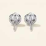 Load image into Gallery viewer, Round Halo Stud Earrings Classic Bezel Look