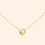 Load image into Gallery viewer, Back View Of Heart Cut Necklace In Pave Prong Setting