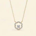 Load image into Gallery viewer, Front View Of Round Cut Quatrefoil Necklace