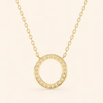 Load image into Gallery viewer, Back View Of Prong Set Circle Necklace