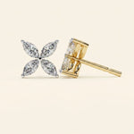Load image into Gallery viewer, Earrings Studs Floral Marquise Cluster Design