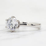 Load image into Gallery viewer, 1 Ct Round six prong moissanite solitaire ring in silver