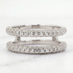 Load image into Gallery viewer, 2 Ct Round Moissanite Half Eternity Wedding Band in Silver