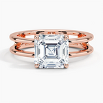 Load image into Gallery viewer, 1.50 Ct Asscher Cut Moissanite Double Band in Yellow Gold