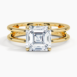 Load image into Gallery viewer, 1.50 Ct Asscher Cut Moissanite Double Band in Yellow Gold