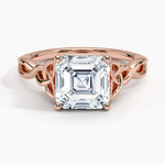 Load image into Gallery viewer, 1.50 Ct Asscher Cut Twisted Moissanite Ring White Gold