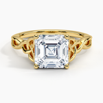 Load image into Gallery viewer, 1.50 Ct Asscher Cut Twisted Moissanite Ring White Gold