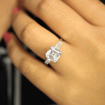 Load image into Gallery viewer, 2.50 Carat Asscher And Baguette Cut Three Stone Moissanite Ring