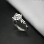 Load image into Gallery viewer, 2.50 Carat Asscher And Baguette Cut Three Stone Moissanite Ring
