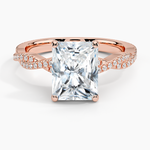 Load image into Gallery viewer, 2 Carat Radiant Cut Criss Cross Moissanite Ring in White Gold