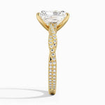 Load image into Gallery viewer, 2 Carat Radiant Cut Criss Cross Moissanite Ring in White Gold