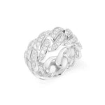 Load image into Gallery viewer, 2.50 Carat Round Cut Moissanite Cuban Link Ring
