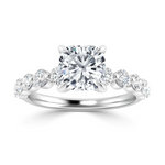 Load image into Gallery viewer, 2.50 Carat Cushion Cut Bezel Set Moissanite Ring in Rose Gold