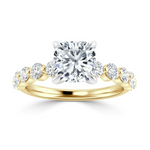 Load image into Gallery viewer, 2.50 Carat Cushion Cut Bezel Set Moissanite Ring in Rose Gold