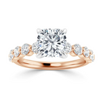 Load image into Gallery viewer, 2.50 Carat Cushion Cut Bezel Set Moissanite Ring in Rose Gold