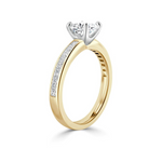 Load image into Gallery viewer, 2.50 Carat Cushion Cut Moissanite Engagement Ring in Yellow Gold