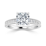 Load image into Gallery viewer, 2.50 Carat Cushion Cut Moissanite Engagement Ring in Yellow Gold