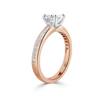 Load image into Gallery viewer, 2.50 Carat Cushion Cut Moissanite Engagement Ring in Yellow Gold