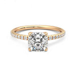 Load image into Gallery viewer, 1.20 Carat Cushion Cut Moissanite Ring With Accent In Yellow Gold