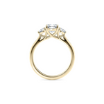 Load image into Gallery viewer, 2 Carat Cushion And Round Cut Three Stone Moissanite Ring in White Gold