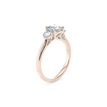 Load image into Gallery viewer, 2 Carat Cushion And Round Cut Three Stone Moissanite Ring in White Gold