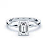 Load image into Gallery viewer, 1 Ct Emerald Cut Moissanite Solitaire Ring