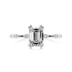 Load image into Gallery viewer, 1.50 Carat Emerald Cut Double Prong Solitaire Moissanite Ring in Yellow Gold