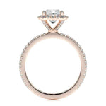 Load image into Gallery viewer, 1.10 Carat Cushion Cut Moissanite Halo Engagement Ring in Rose Gold