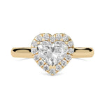 Load image into Gallery viewer, 1.50 Ct Heart Cut Moissanite Halo Ring in White Gold
