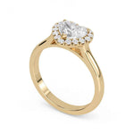 Load image into Gallery viewer, 1.50 Ct Heart Cut Moissanite Halo Ring in White Gold
