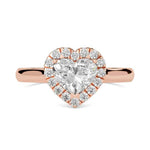 Load image into Gallery viewer, 1.50 Ct Heart Cut Moissanite Halo Ring in White Gold