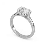Load image into Gallery viewer, 1.50 Ct Heart Cut Moissanite Halo Ring in White Gold
