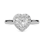 Load image into Gallery viewer, 1.50 Ct Heart Cut Moissanite Halo Ring in White Gold