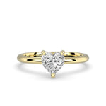 Load image into Gallery viewer, 1 Carat Heart Shape Solitaire Moissanite Ring in Yellow Gold