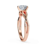 Load image into Gallery viewer, 1 Carat Heart Cut Twisted Solitaire Moissanite Ring in Rose Gold