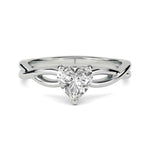 Load image into Gallery viewer, 1 Carat Heart Cut Twisted Solitaire Moissanite Ring in Rose Gold