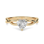 Load image into Gallery viewer, 1 Carat Heart Cut Twisted Solitaire Moissanite Ring in Rose Gold