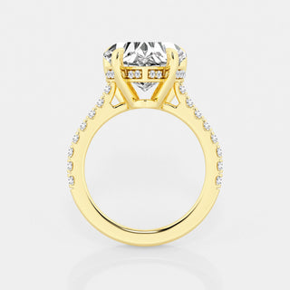 2 Ct Heart Moissanite Hidden Halo Ring in White Gold