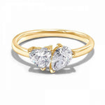 Load image into Gallery viewer, 2.50 Carat Heart Shape Toi Et Moi Moissanite Ring in Yellow Gold