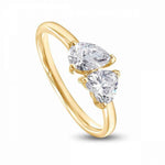 Load image into Gallery viewer, 2.50 Carat Heart Shape Toi Et Moi Moissanite Ring in Yellow Gold