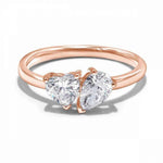 Load image into Gallery viewer, 2.50 Carat Heart Shape Toi Et Moi Moissanite Ring in Yellow Gold