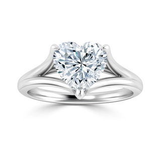 1.5 Carat Heart Cut Solitaire Moissanite Ring in White Gold
