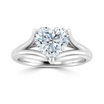 Load image into Gallery viewer, 1.5 Carat Heart Cut Solitaire Moissanite Ring in White Gold