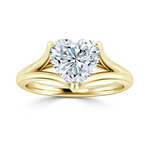 Load image into Gallery viewer, 1.5 Carat Heart Cut Solitaire Moissanite Ring in White Gold