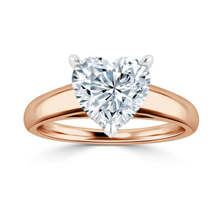 1.5 Carat Heart Shape Solitaire Moissanite Ring in Rose Gold