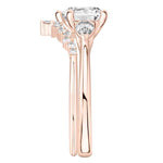 Load image into Gallery viewer, 2.50 Carat Heart Cut Three Stone Moissanite Bridal Set Ring in Rose Gold