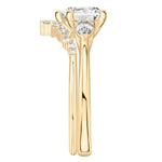 Load image into Gallery viewer, 2.50 Carat Heart Cut Three Stone Moissanite Bridal Set Ring in Rose Gold