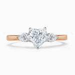 Load image into Gallery viewer, 1.80 Ct Heart Shape Moissanite Three Stone Ring in White Gold