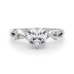 Load image into Gallery viewer, 1 Carat Heart Shape Three Stone Twisted Moissanite Ring in Rose Gold