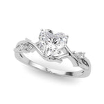 Load image into Gallery viewer, 1 Carat Heart Shape Three Stone Twisted Moissanite Ring in Rose Gold